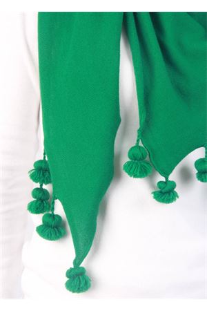 Kefiah  in lana artigianale con pon pon Art Tricot | WOOL KEFIAHVERDE